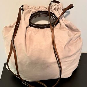 Marni Tan Nappa Leather Drawstring Shoulder Bag